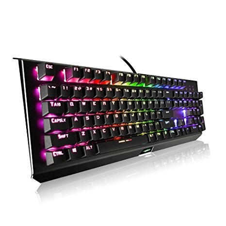 Mechanical Gaming Keyboard, 104 Backlit Anti-Ghosting Keys with Adjustable Colors, RGB Mechanical Keyboard,Pro Gamer Style USB Wired,Basic Function introduction please see the product discription