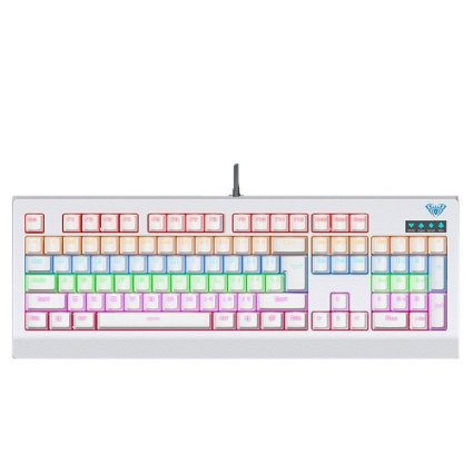 AULA Demon King Mechanical Gaming Keyboard Rainbow Backlit Clicky Blue Switch