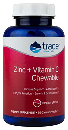 Trace Minerals, Supplement Zinc Chewable Raspberry, 60 Count