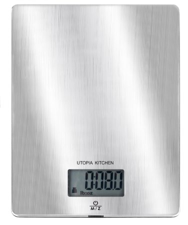 Digital Multi-function Stainless Steel Kitchen and Food Scale, Weighing Capacity upto 11 lbs - Utopia Kitchen