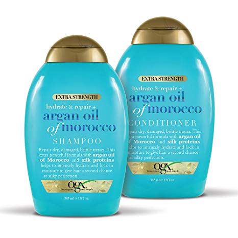OGX Extra Strength Hydrate & Repair   Argan Oil of Morocco Shampoo & Conditioner Set, 13 Ounce