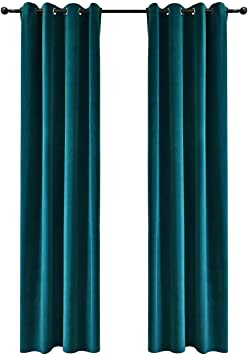 Teal 52x84 inch Heavy Duty Velvet Curtains Premium Blackout Thermal Insulated Draperies with Grommet for Bedroom 2 Panels