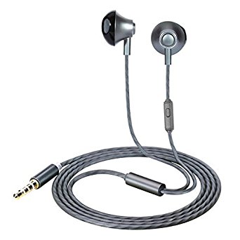 Wired Ear Buds,Zeceen M800 Earphones Bass Stereo Earbuds,Metal In Ear Headphones with Mic for Apple iOS and Android Computer PC Tablet(Grey)