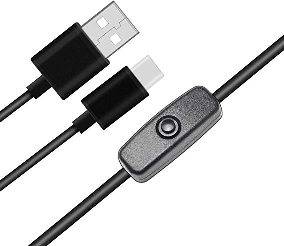 Pastall Raspberry Pi 4 Power Switch USB Type-C Cable with Switch ON/Off (1.2M & 2-Pack)
