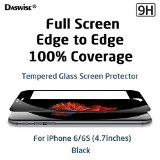 iPhone 6S Screen Protector iPhone 6 Screen Protector Daswise 2015 Full Screen Anti-scratch Tempered Glass Protectors with Curved Edge Cover Edge-to-Edge Protect Your 47 Inches Space Gray iPhone 66S Screens from Drops and Impacts HD Clear Bubble-free Shockproof 3D Touch Compatible 47 Black