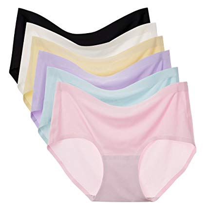 ANZERMIX Womens Cut Brief Elastic Seamless Panties Pack of 6
