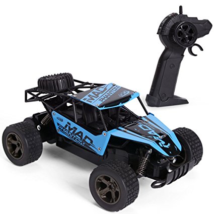 GPTOYS RC Cars Off-Road Remote Control Truck 1/18 Scale2.4GHz, Color Blue