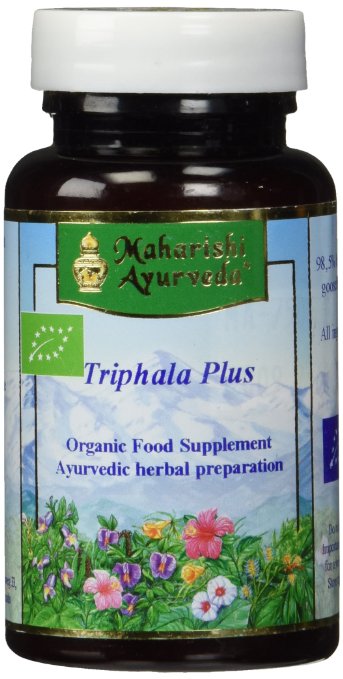 Triphala Plus 1000mg Organic Vegan 60 Ct - More Effective with Cabbage Rose - Aids in Regular Digestion - No Binders No Fillers No Additives
