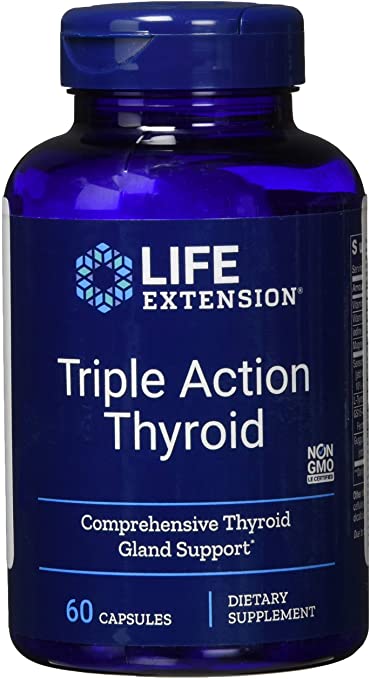 Life Extension Triple Action Thyroid Capsules, 60 Count