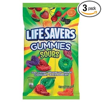 LifeSavers Gummies Candy Sours, 5 Flavors 7 oz (Pack of 3)