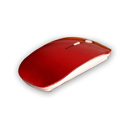 Tenflyer Optical Wireless Mouse 24G Receiver Ultra-thin Mouse for Computer PC Laptop Desktop Red