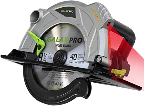 Circular Saw, GALAX PRO Circular Saw (2000W 5000RPM), Cutting 85mm (90º),56mm (45º), 235mm Saw Blade, Laser Guide, Double Safety Switch, Ideal for Wood, Plastic, Soft Metal/76501