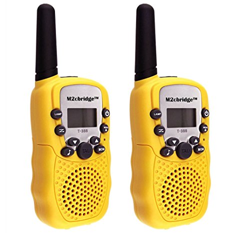 M2cbridge 1 Pair Kids Walkie Talkies 22 Channel 5km-10km 402-467MHz Portable 2 Way Radio Toy Yellow
