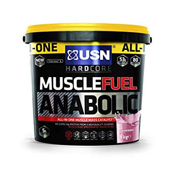 USN Muscle Fuel Anabolic Lean Muscle Gain Shake Powder - Strawberry, 4 kg