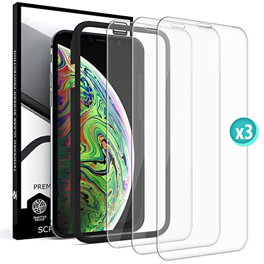 Screen Protector for iPhone Xs Max - iPhone 11 Pro MAX - Film Tempered Glass Scratch Resistant Impact Shield Glass Case Friendly Anti Fingerprint