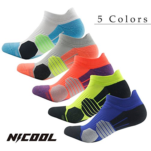 NIcool Men's Tab Performance Low Cut Athletic Outdoor Running Socks