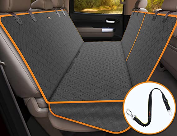 iBuddy Dog Truck Seat Covers for Back Seat Waterproof Truck Dog Hammock with Split Zipper Scratch Proof XL Dog Seat Cover Protector for Trucks and Large SUV and Car