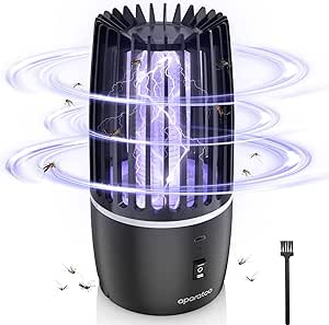 Electric Fly Catcher, Portable Bug Zapper, 4000mAh Rechargeable Mosquito Killer, 2 in 1 Killer with UV Lamp and Lighting Lamp,360° Attract Zap Flying Insect for Indoor Outdoor, Backyard Camping