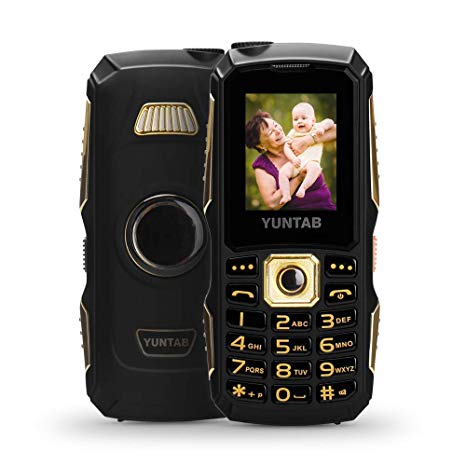 YUNTAB Unlocked 2G Cell Phone for Seniors & Kids, Easy to Use, Large Button/Volume/Fonts, Long-time Standby, with Dual Sim Card Slot & LED Flashlight, 1.77 inch Anti-Fall(Black)