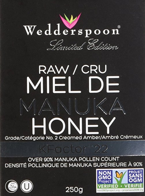 Wedderspoon - 100% Raw Premium Manuka Honey 90 KFactor 22, poly jar, 250 Grams