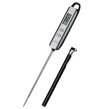 Habor Meat Thermometer Digital Stainless Cooking Thermometer Ultra Accurate Instant Read with 4.7 inches Probe for BBQ, Grill, Food,Oil, Oven, Milk and Water
