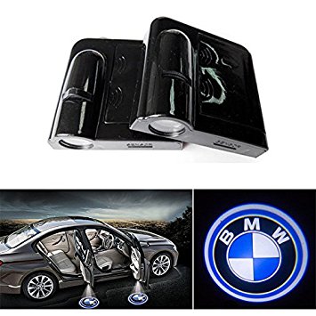 Soondar® 2-Pack New Design Wireless BMW LOGO Door Light Car Vehicle LED Courtesy Welcome Logo Light Shadow Ghost LED Light Lamp Projector Light - No Drilling Required