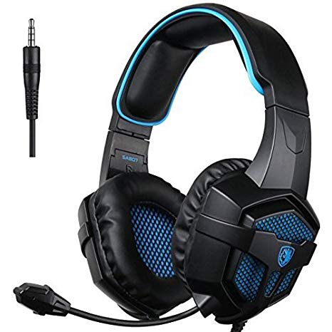 SADES 807 Multi-Platform Gaming Headset for Playstation 4 New Xbox One PS4 PC Computer Games, Noise Isolation Bass Surround Stereo Soft Earmuffs Over-ear Headphones with Mic