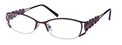 Edge I-Wear Women's Semi Rimless Readers Hollow Flower Design Reading Glasses For Women 1.25 23022- 1.25-3(BN)