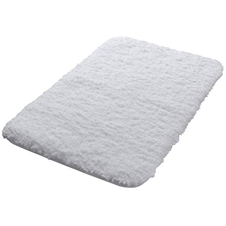 Lifewit 16"x24" Bath Mat Non-Slip Bathroom Rug Microfiber Water Absorbent, White