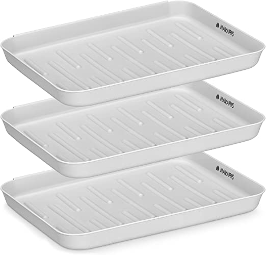 Navaris Set of 3 Shoe Drip Trays - Multi-Purpose Boot Tray for Rain Boots, Winter Boots, Sneakers - Indoor and Outdoor Use in All Seasons - Gray, S