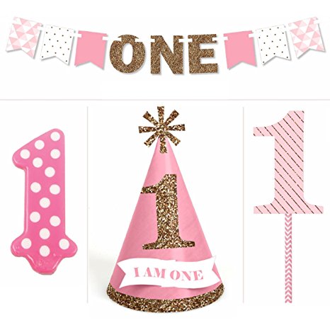 1st Birthday Girl - Smash Cake Kit - High Chair Decorations