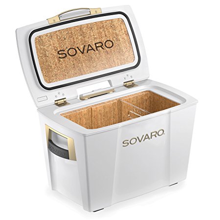 Sovaro Luxury Cooler, White/Gold, 45 quart