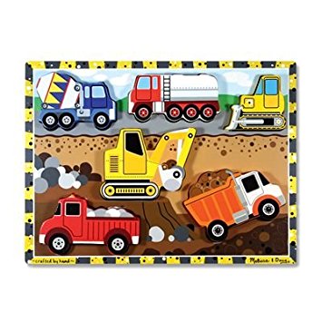 Melissa & Doug Construction Wooden Chunky Puzzle