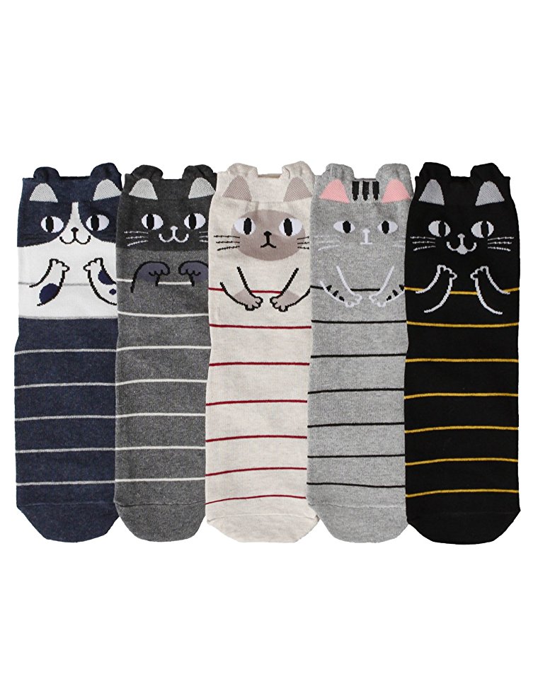 OSABASA Women Sweet Animal Socks Set with Thick Eared Cuffs One Size Fits All