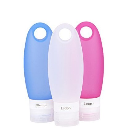 FullPlus Silicone Travel Bottle Set TSA Approved Carry On Shampoo Conditioner Bottle Leak Proof Design BPA Free for Cosmetics 3.3 Oz