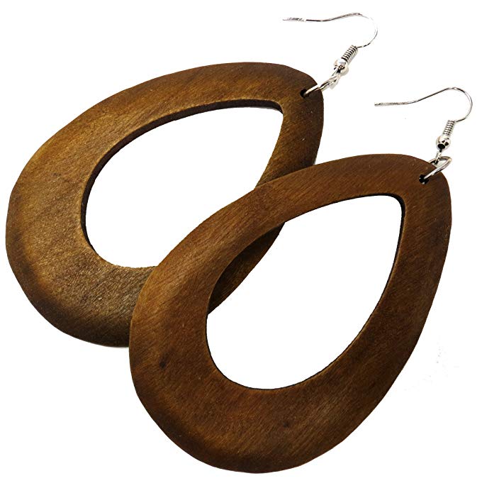 Wooden Earrings - Wood Earrings - Ethnic Earrings - Circle Earrings - Geometric Earrings