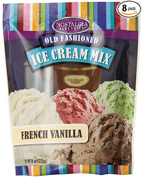 Nostalgia ICM825VAN8PK Premium French Vanilla Ice Cream Mix, 8 (8-Ounce) Packs, Makes 16 Quarts Total