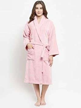 Trident Women's Cotton Comfort Living Robe (Bridal Rose, Medium)