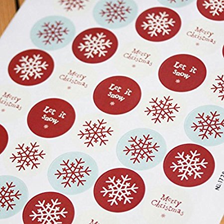East of India Sticker Sheet - Round Christmas (40)