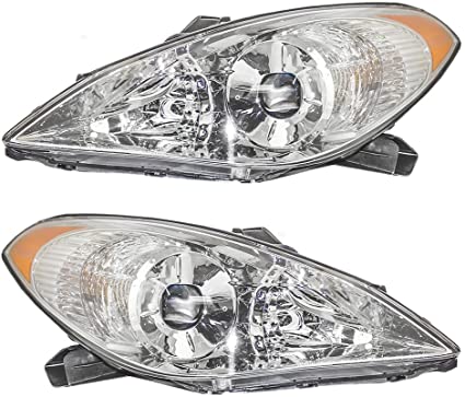 Driver and Passenger Halogen Headlights Headlamps Replacement for Toyota 81150-AA080 81110-AA080