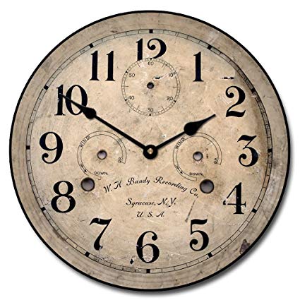 Bundy Wall Clock, Available in 8 Sizes, Most Sizes Ship The Next Business Day, Whisper Quiet.
