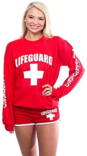 LIFEGUARD Red Crew Neck Sweatshirt for Women, Teen & Girls, Ladies.