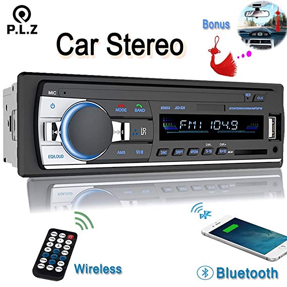 Car Stereo, Car Stereo with Bluetooth Single Din in-Dash Car Radio Receiver Wireless Remote Car Stereo Receiver, MP3/USB/SD/AUX/FM Car Stereos, Remote Included