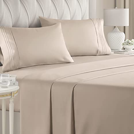 Queen Size Sheet Set - 4 Piece Set - Hotel Luxury Bed Sheets - Extra Soft - Deep Pockets - Easy Fit - Breathable & Cooling Sheets - Wrinkle Free - Comfy – Wheat Bed Sheets - Queen Sheets