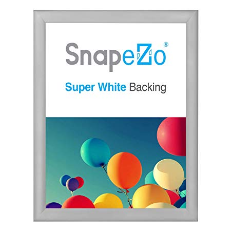 SnapeZo Silver Poster Frame 28x36 Inches, 1.2 Inch Aluminum Profile, Front-Loading Snap Frame, Wall Mounting, Premium Series