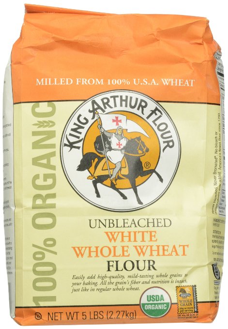 King Arthur Flour 100%s Organic Unbleached White Whole Wheat Flour, 5 Pound