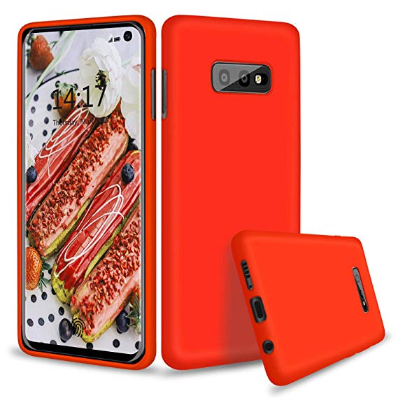 Abitku Galaxy S10 Lite Case Silicone, Slim Liquid Silicone Gel Rubber Shockproof Case Soft Microfiber Cloth Lining Cushion Compatible with Samsung Galaxy S10e 5.8 inch 2019 (Red)