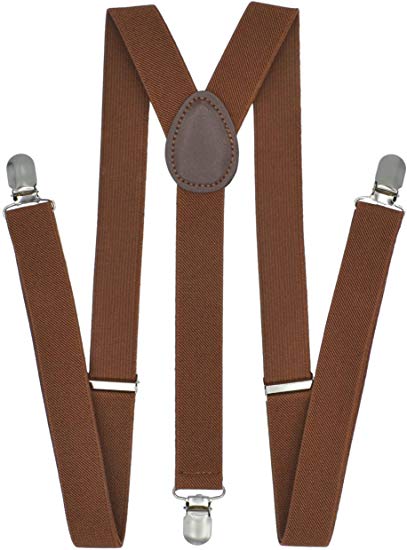 Trilece Suspenders for Men - Adjustable Elastic Y Back Style Suspender - Strong Clips
