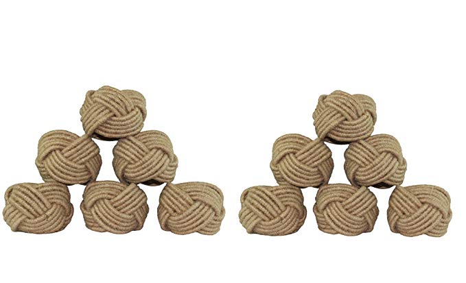 COTTON CRAFT - Jute Napkin Ring - Set of 12-2 Inch Round - Hand Made by Skilled artisans - A Beautiful complement to Your Dinner Table décor