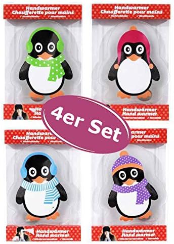 Set of 4 Penguin Design (Cool Secret Santa Gift) Handwarmer – Pocket Heating Pad
